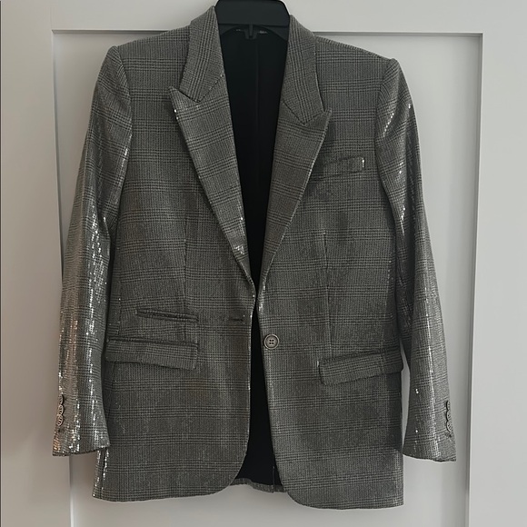 Women’s sequin silver Gray Blazer - Picture 1 of 5